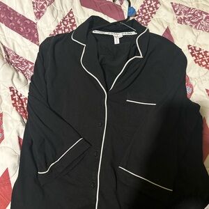 JoyLab Black PJ Set with White Accents